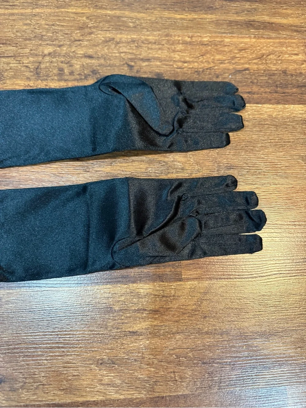 Amazon Black Long Satin Gloves